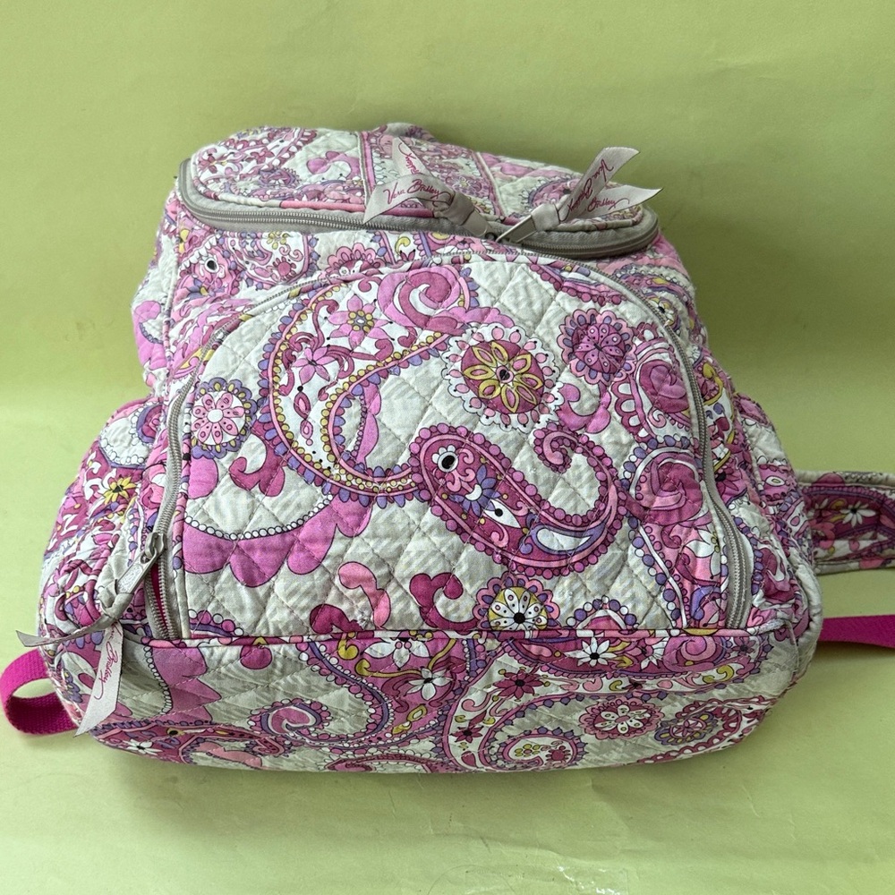 Vera Bradley Pink and Purple Paisley Large Backpack - Picture 11 of 15